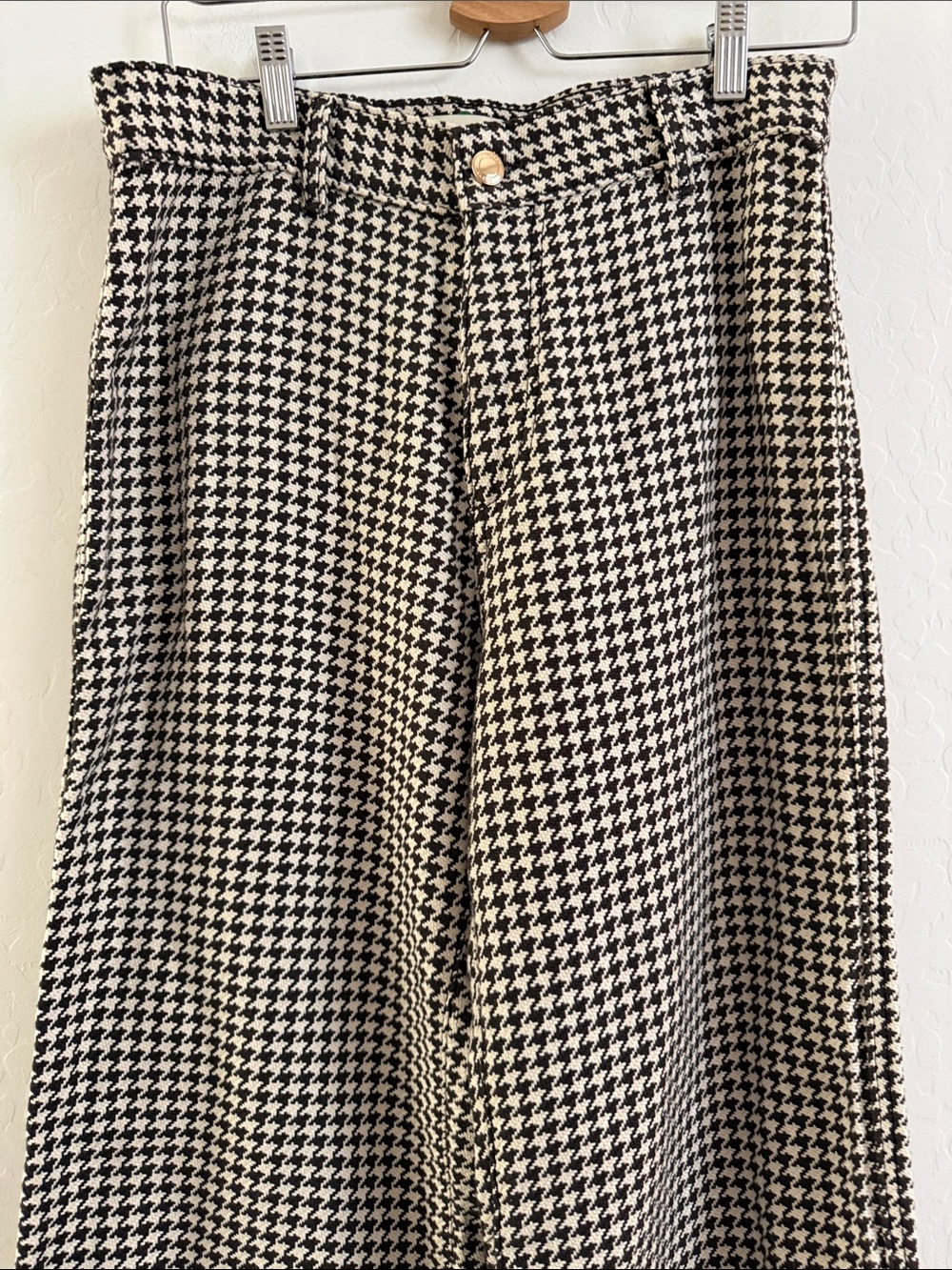 DL1961 Desi Boot Houndstooth Cotton Wide Leg Pants Sz 28 - Picture 6 of 10